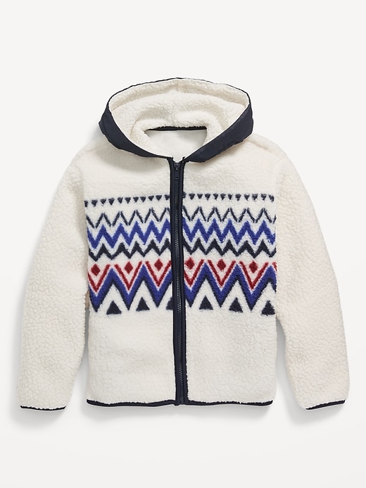 View large product image 2 of 2. Cozy Sherpa Zip Hooded Jacket for Boys