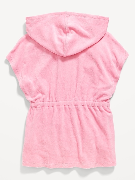View large product image 2 of 2. Hooded Cinched-Waist Swim Cover-Up Dress for Toddler Girls