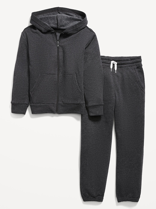 View large product image 1 of 2. Gender-Neutral Zip Hoodie & Jogger Sweatpants Set for Kids