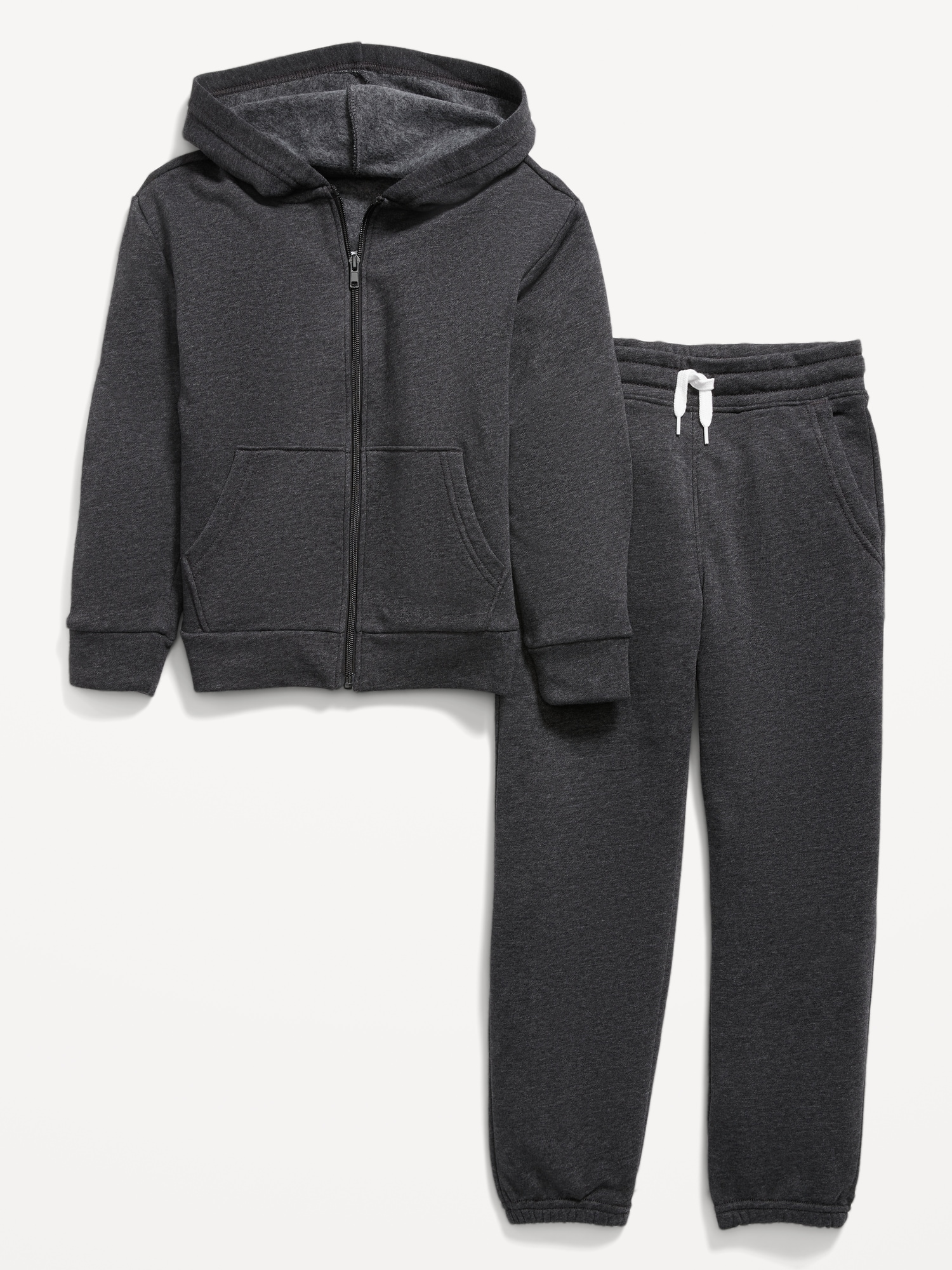 Gender-Neutral Zip Hoodie & Jogger Sweatpants Set for Kids Hot Deal