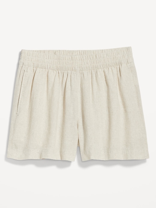 Image number 4 showing, High-Waisted Linen-Blend Shorts -- 3.5-inch inseam