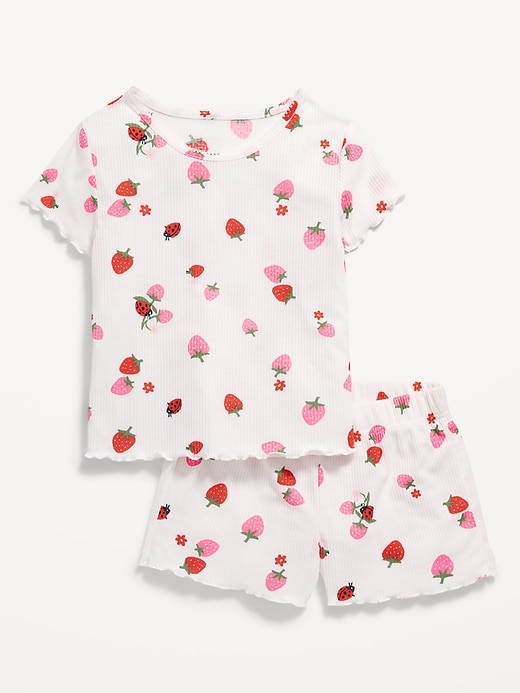 Printed Pajama Top and Shorts Set for Girls