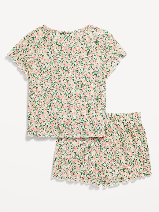 View large product image 2 of 2. Printed Pajama Top and Shorts Set for Girls