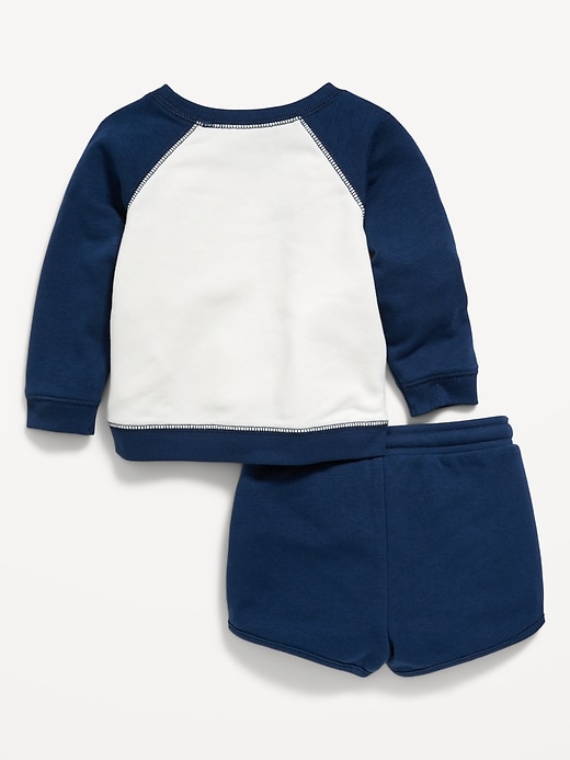 View large product image 2 of 3. Crew-Neck Graphic Sweatshirt and Shorts Set for Baby