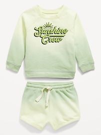 View large product image 3 of 3. French Terry Graphic Sweatshirt and Shorts Set for Baby