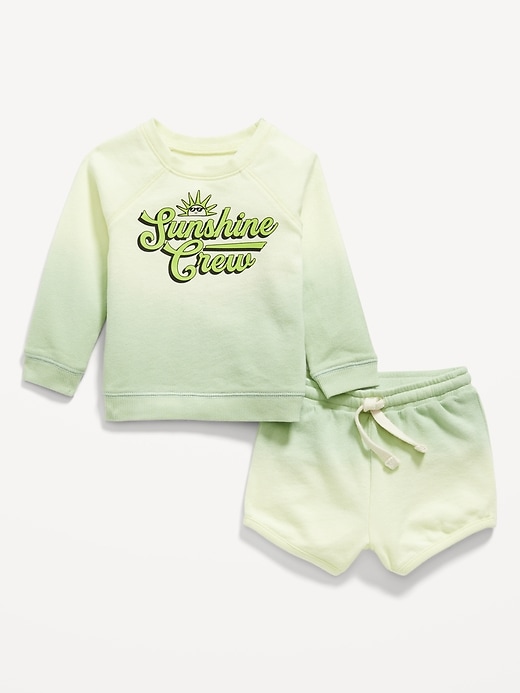 View large product image 1 of 3. French Terry Graphic Sweatshirt and Shorts Set for Baby