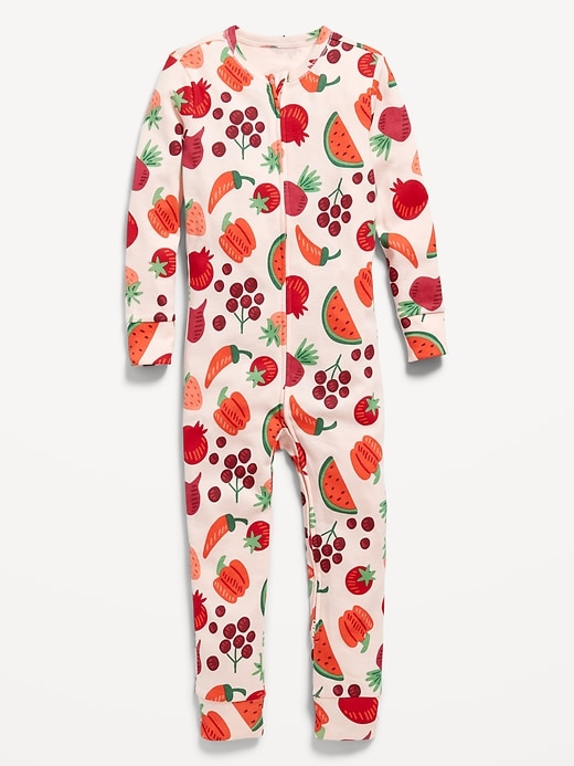 View large product image 1 of 2. Unisex Snug-Fit 2-Way-Zip Printed Pajama One-Piece for Toddler & Baby