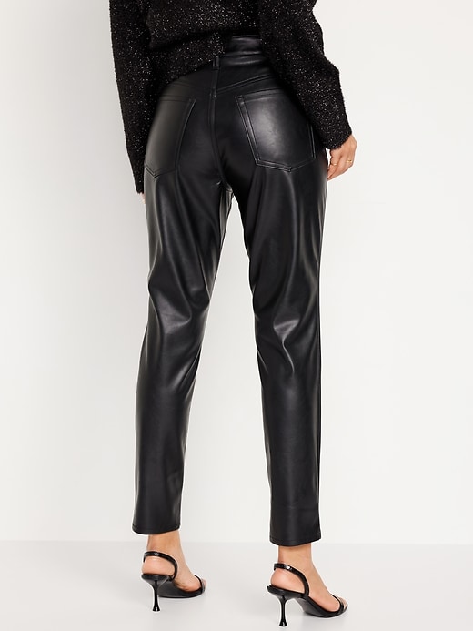 Image number 2 showing, High-Waisted OG Straight Faux-Leather Ankle Pants