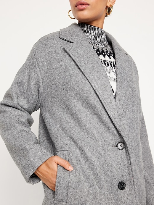Image number 4 showing, Soft-Brushed Long Overcoat