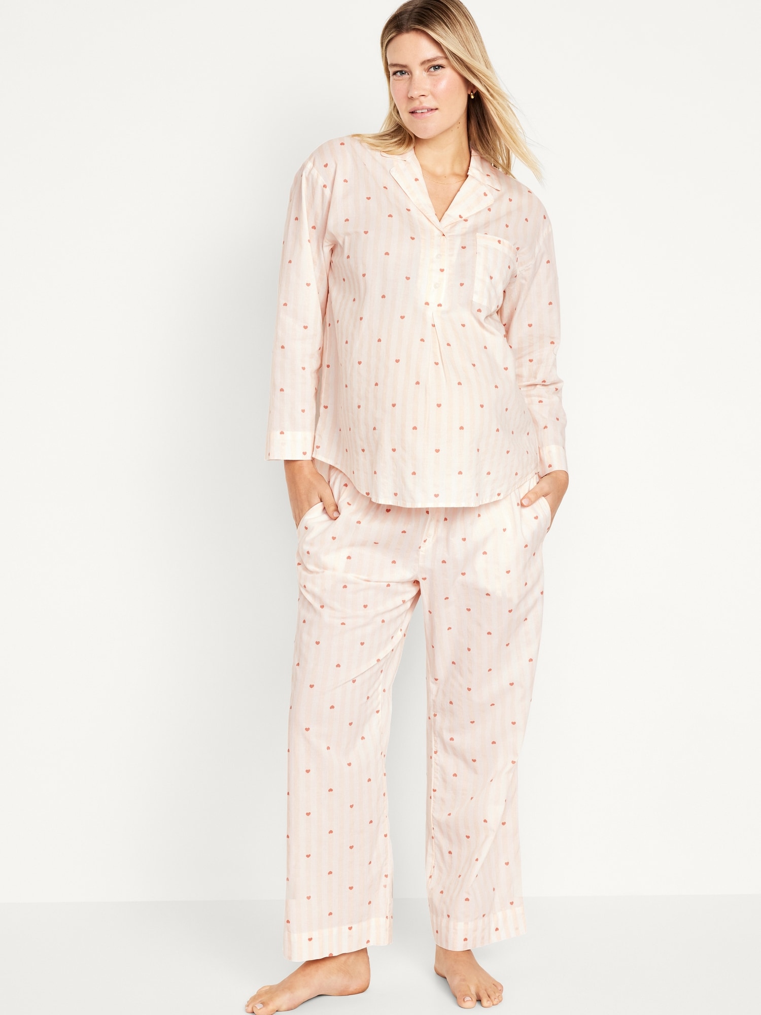 Maternity Poplin Pajama Set
