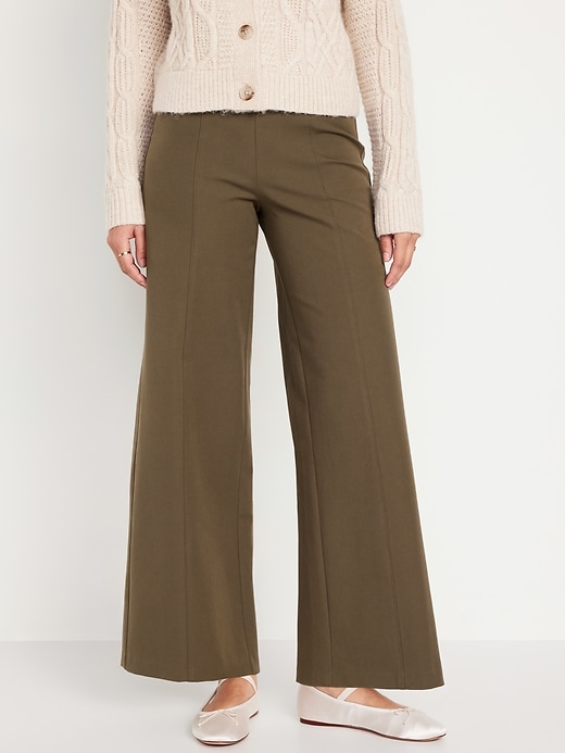 Buy the NWT Womens Brown Flat Front Elastic Waist Pull-On Ankle Pants Size  Small