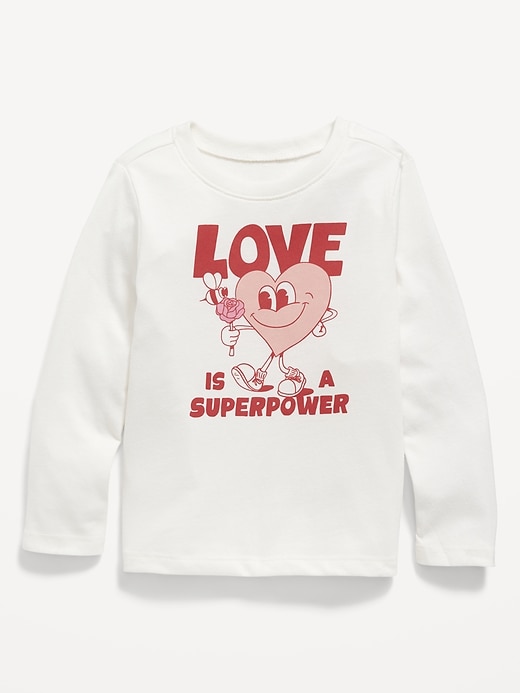 View large product image 1 of 1. Long-Sleeve Valentine's Day Graphic T-Shirt for Toddler Girls