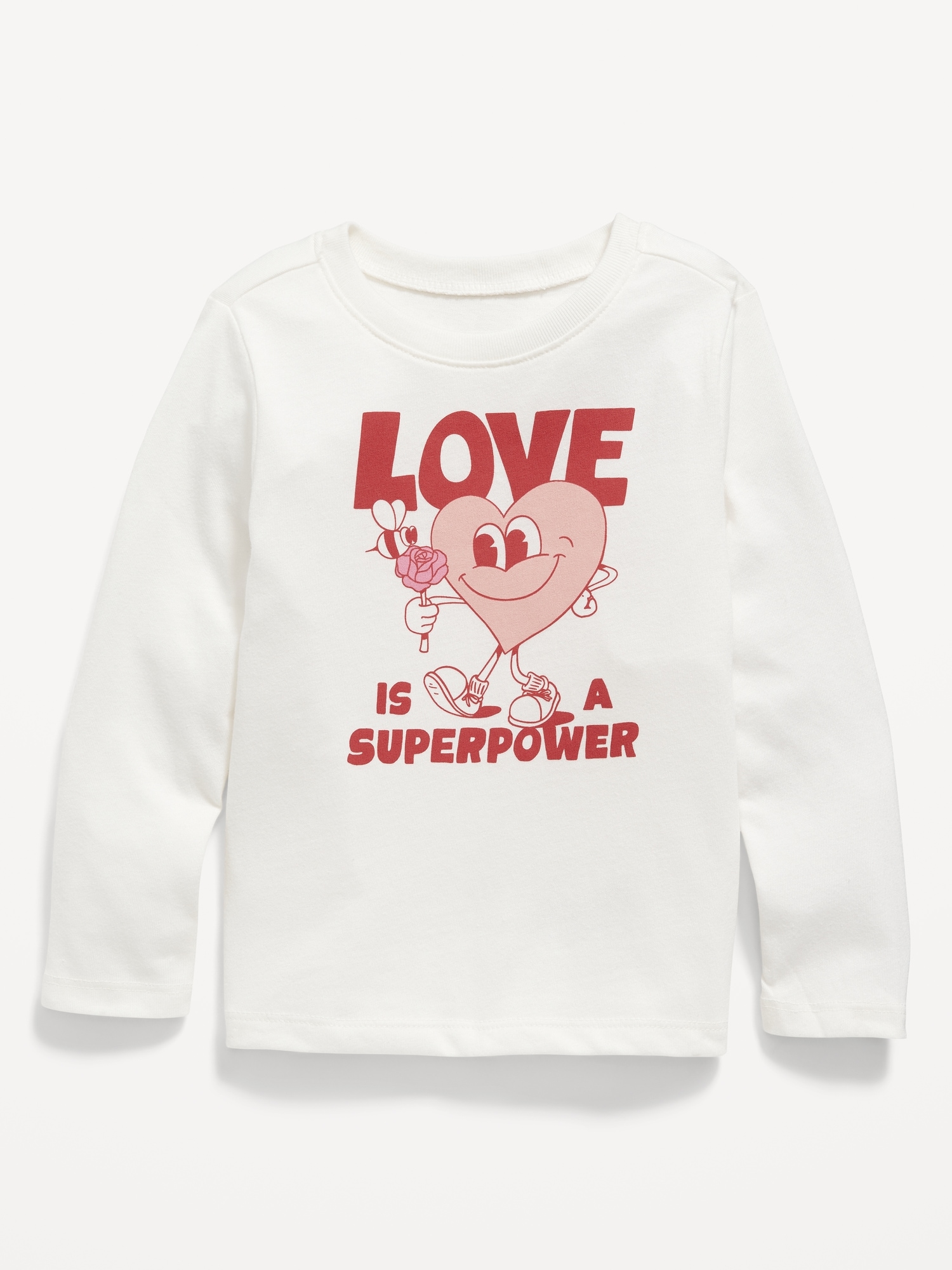 Long-Sleeve Valentine's Day Graphic T-Shirt for Toddler Girls