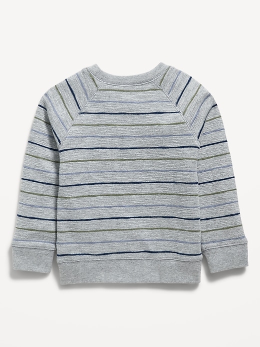 View large product image 2 of 2. Cozy-Knit Pocket Striped Sweater for Toddler Boys