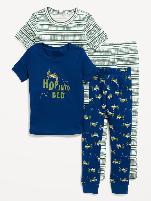 View large product image 1 of 2. Unisex 4-Piece Printed Snug-Fit Pajama Set for Toddler & Baby