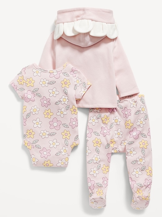 View large product image 2 of 3. Unisex 3-Piece Floral-Print Layette Set for Baby