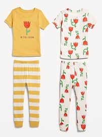 View large product image 3 of 3. Unisex 4-Piece Printed Snug-Fit Pajama Set for Toddler & Baby