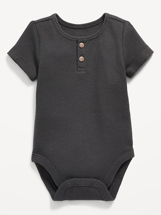 View large product image 1 of 1. Unisex Thermal-Knit Henley Bodysuit for Baby