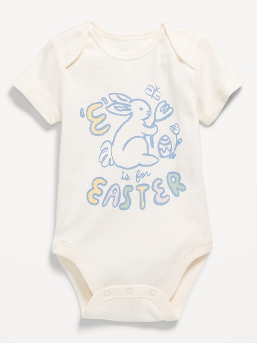 View large product image 1 of 2. Unisex Short-Sleeve Graphic Bodysuit for Baby