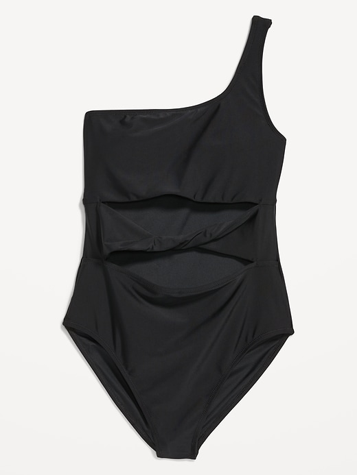 Image number 4 showing, Twist-Front One-Shoulder Swimsuit