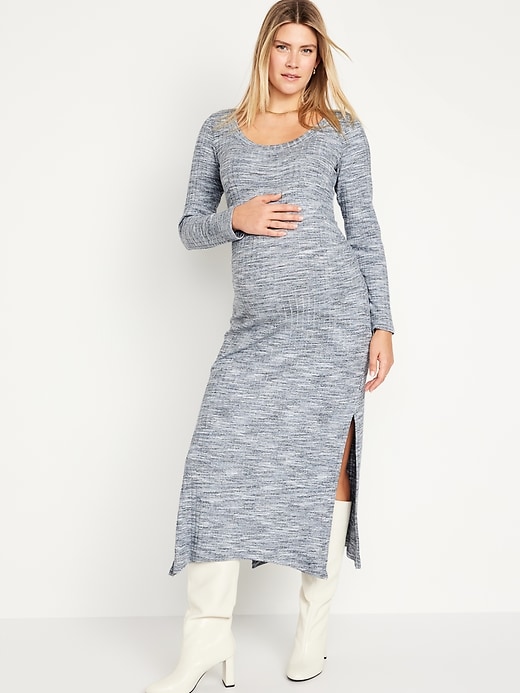 View large product image 1 of 2. Maternity Long Sleeve Bodycon Maxi Dress