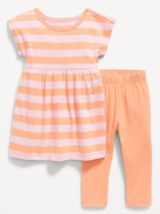 View large product image 1 of 2. Short-Sleeve Dress & Leggings Set for Baby