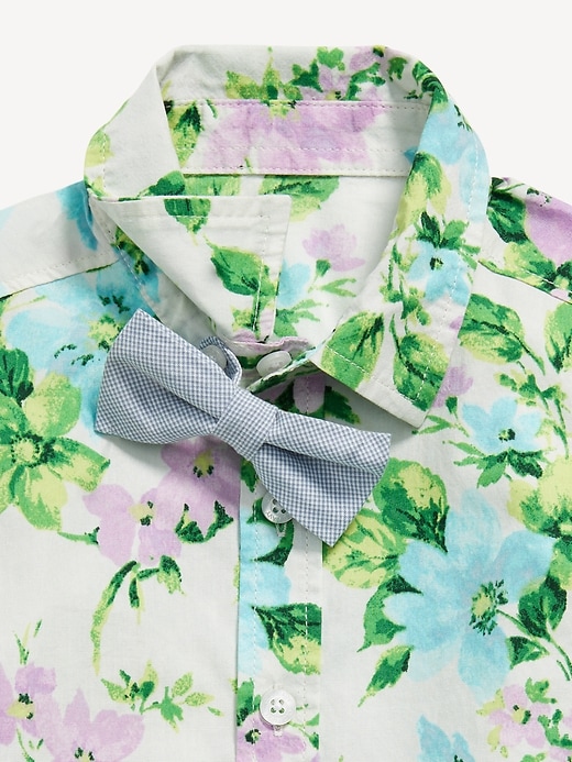 View large product image 2 of 3. Printed Poplin Shirt & Bow-Tie Set for Toddler Boys