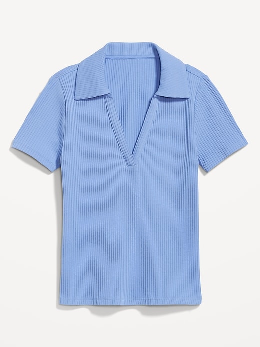 Image number 4 showing, Short-Sleeve Rib-Knit Collared Shirt