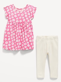 View large product image 3 of 3. Short-Sleeve Dress & Leggings Set for Baby