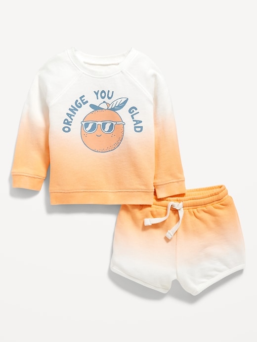 View large product image 1 of 2. French Terry Graphic Sweatshirt and Shorts Set for Baby