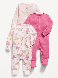 2-Way-Zip Sleep & Play Footed One-Piece 3-Pack for Baby | Old Navy