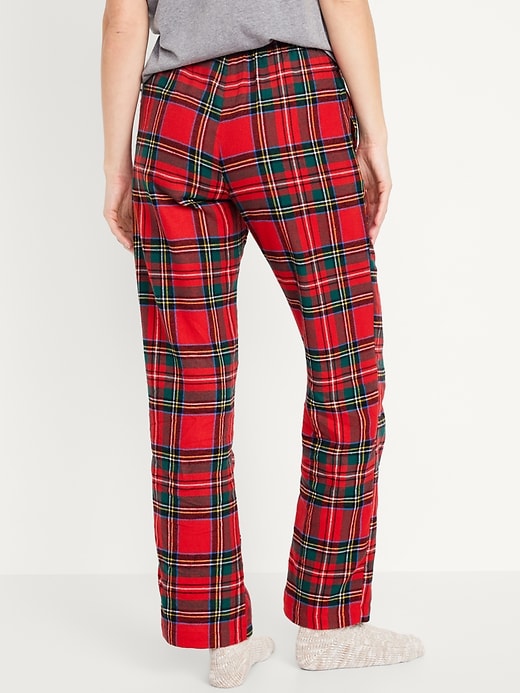 Image number 2 showing, Mid-Rise Flannel Pajama Pants