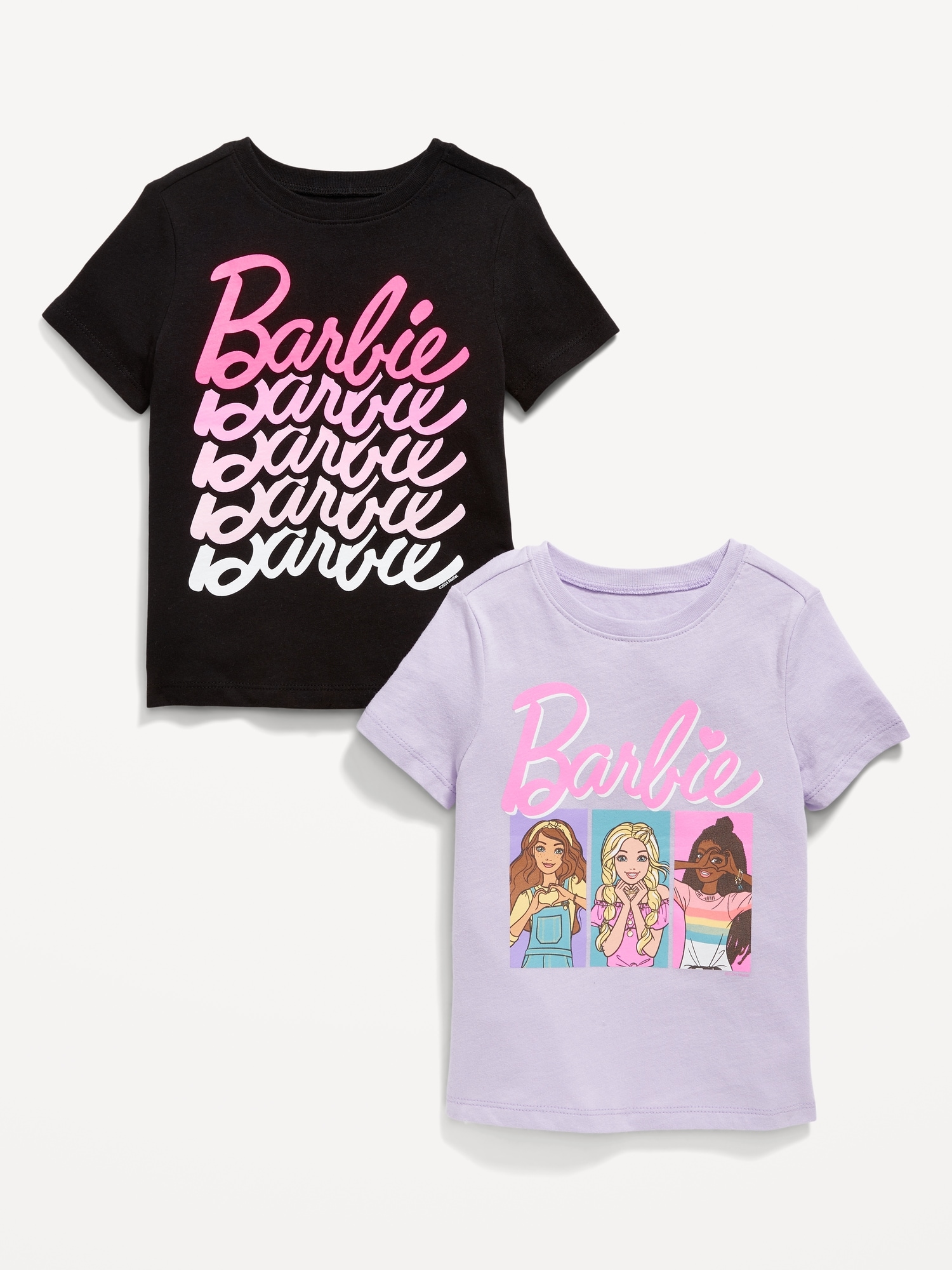 Barbie Unisex Graphic T-Shirt 2-Pack for Toddler Hot Deal