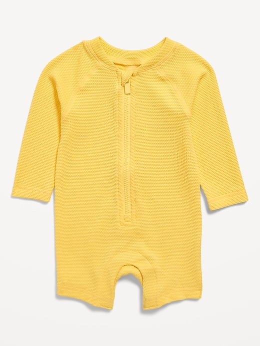 View large product image 1 of 2. Unisex Printed Long-Sleeve Swim Rashguard Bodysuit for Baby