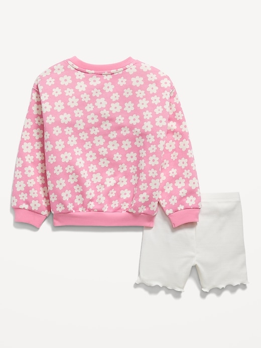 View large product image 2 of 3. Printed Logo-Graphic Sweatshirt and Biker Shorts Set for Toddler Girls