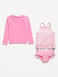 View large product image 3 of 3. 3-Piece Rashguard Cami Swim Set for Toddler & Baby