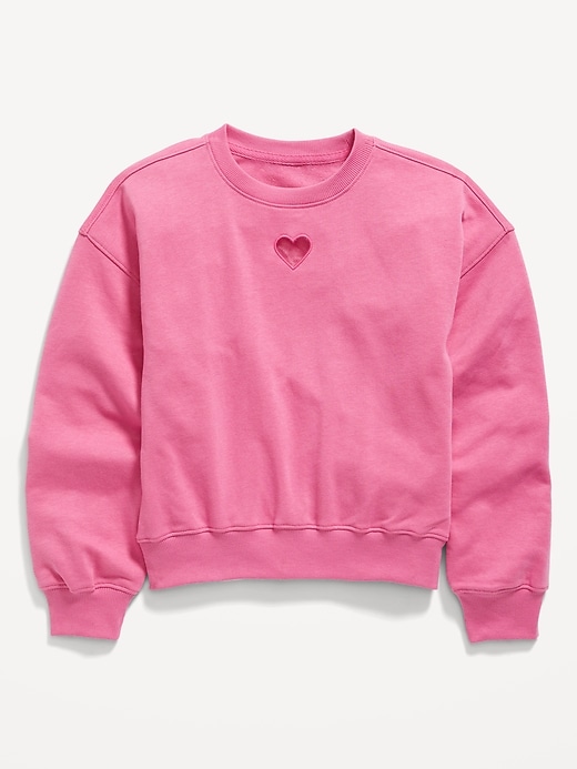 View large product image 1 of 2. Slouchy Crew-Neck Graphic Sweatshirt for Girls