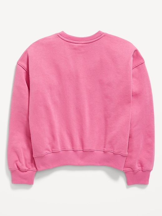 View large product image 2 of 2. Slouchy Crew-Neck Graphic Sweatshirt for Girls