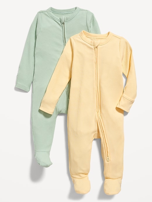 View large product image 1 of 3. Unisex 2-Way-Zip Sleep & Play Footed One-Piece 2-Pack for Baby