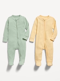 Unisex 2-Way-Zip Sleep & Play Footed One-Piece 2-Pack for Baby