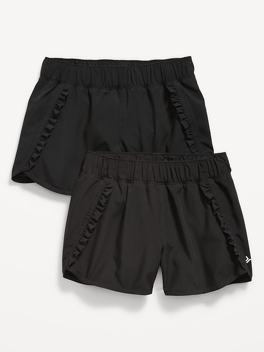 View large product image 2 of 3. Ruffled Dolphin-Hem Run Shorts 2-Pack for Girls