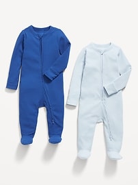 View large product image 3 of 3. Unisex 2-Way-Zip Sleep & Play Footed One-Piece 2-Pack for Baby