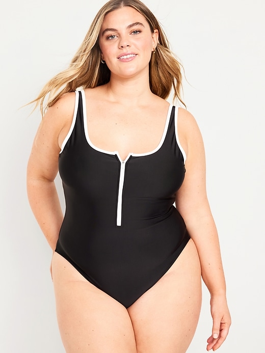 Image number 7 showing, Half Zip One-Piece Swimsuit