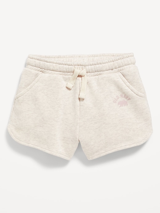 View large product image 1 of 2. Logo-Graphic Dolphin-Hem Fleece Shorts for Toddler Girls