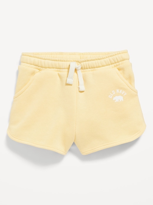 View large product image 1 of 1. Logo-Graphic Dolphin-Hem Fleece Shorts for Toddler Girls