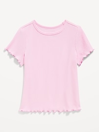 Image number 1 showing, Short-Sleeve Lettuce-Edge T-Shirt for Toddler Girls