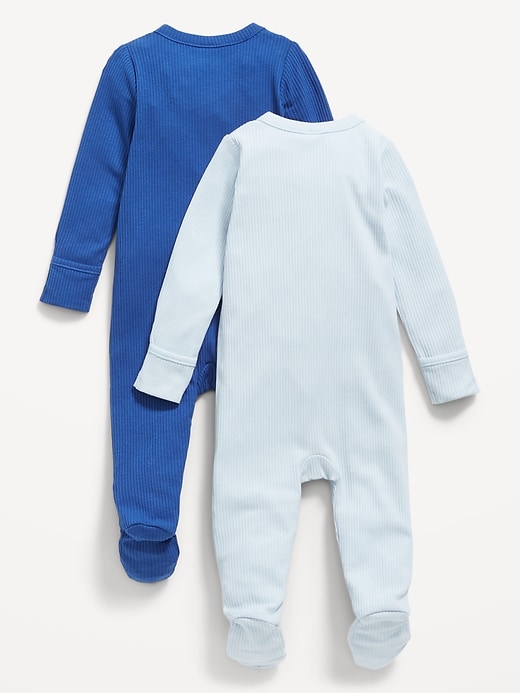 View large product image 2 of 3. Unisex 2-Way-Zip Sleep & Play Footed One-Piece 2-Pack for Baby