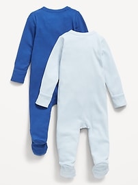 Image number 2 showing, Unisex 2-Way-Zip Sleep & Play Footed One-Piece 2-Pack for Baby