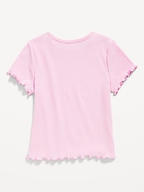 Image number 2 showing, Short-Sleeve Lettuce-Edge T-Shirt for Toddler Girls