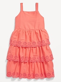 View large product image 4 of 5. Sleeveless Tiered Eyelet Dress for Girls